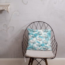 Load image into Gallery viewer, Blue Tie Dye Pillow with Feathers Gabby Petito Foundation