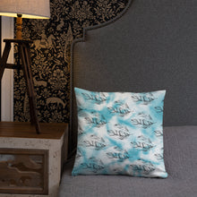 Load image into Gallery viewer, Blue Tie Dye Pillow with Feathers Gabby Petito Foundation