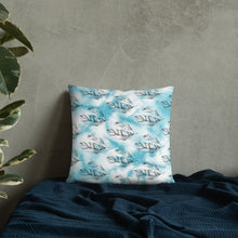 Load image into Gallery viewer, Blue Tie Dye Pillow with Feathers Gabby Petito Foundation