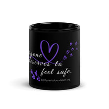 Load image into Gallery viewer, Everyone deserves to be safe - Black Glossy Mug