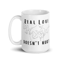 Load image into Gallery viewer, Real Love Doesn't Hurt White glossy mug