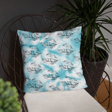 Load image into Gallery viewer, Blue Tie Dye Pillow with Feathers Gabby Petito Foundation
