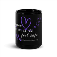 Load image into Gallery viewer, Everyone deserves to be safe - Black Glossy Mug
