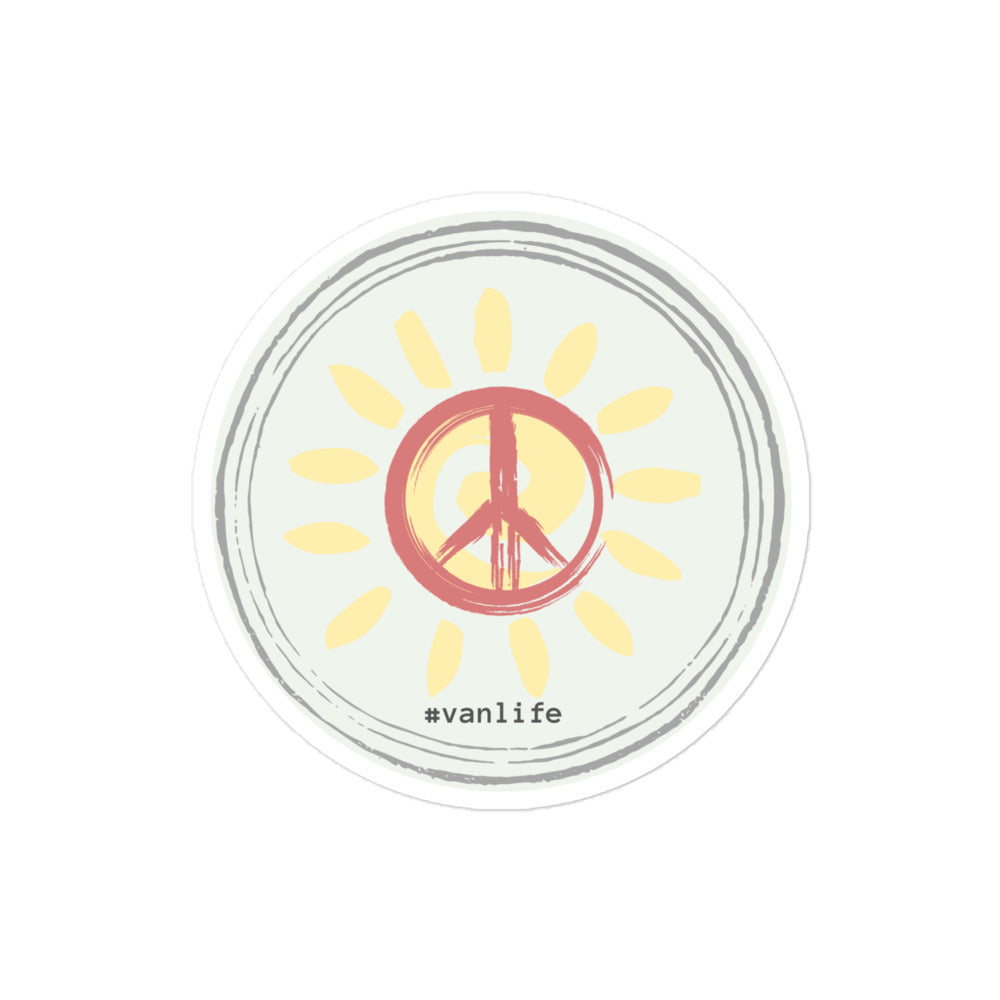 Peace #vanlife Bubble-free Stickers