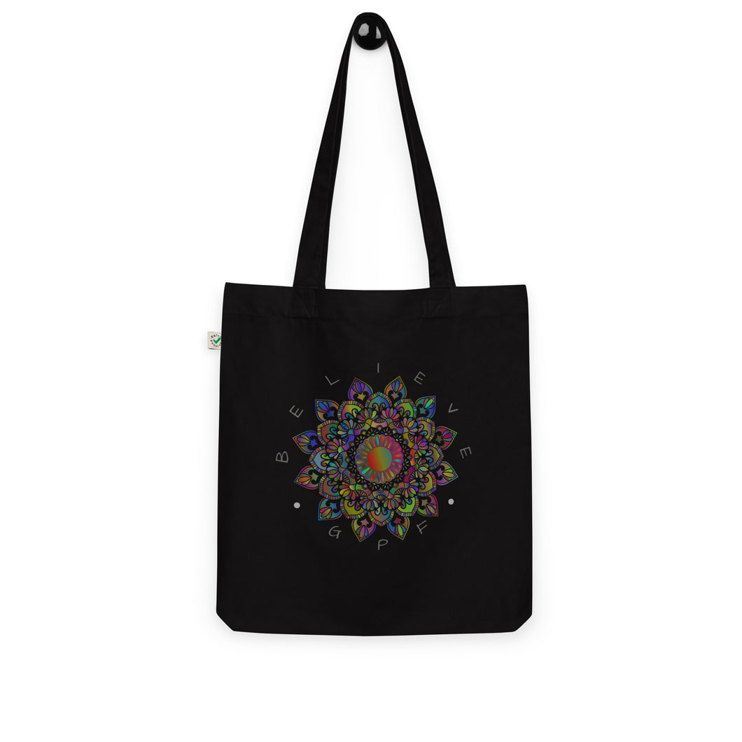 Believe Organic fashion tote bag