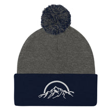 Load image into Gallery viewer, Mountain Logo Classic Embroidered Pom-Pom Beanie
