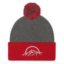 Load image into Gallery viewer, Mountain Logo Classic Embroidered Pom-Pom Beanie
