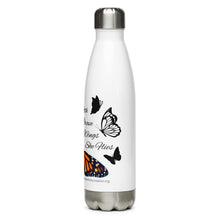 Load image into Gallery viewer, With Brave Wings she Flies Stainless Steel Water Bottle
