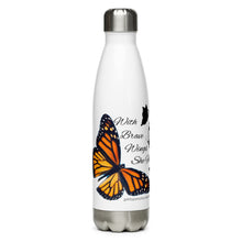 Load image into Gallery viewer, With Brave Wings she Flies Stainless Steel Water Bottle
