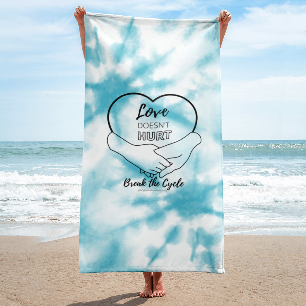 Love Doesn't Hurt Tie Dye Towel Gabby Petito Foundation